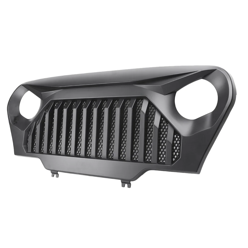 Для Jeep Wrangler TJ Автомобильная передняя решетка верхняя сетка гриль 1997 1998 1999 2000 2001 2002 2003 2004 2005 2006 матовый черный АБС-пластик