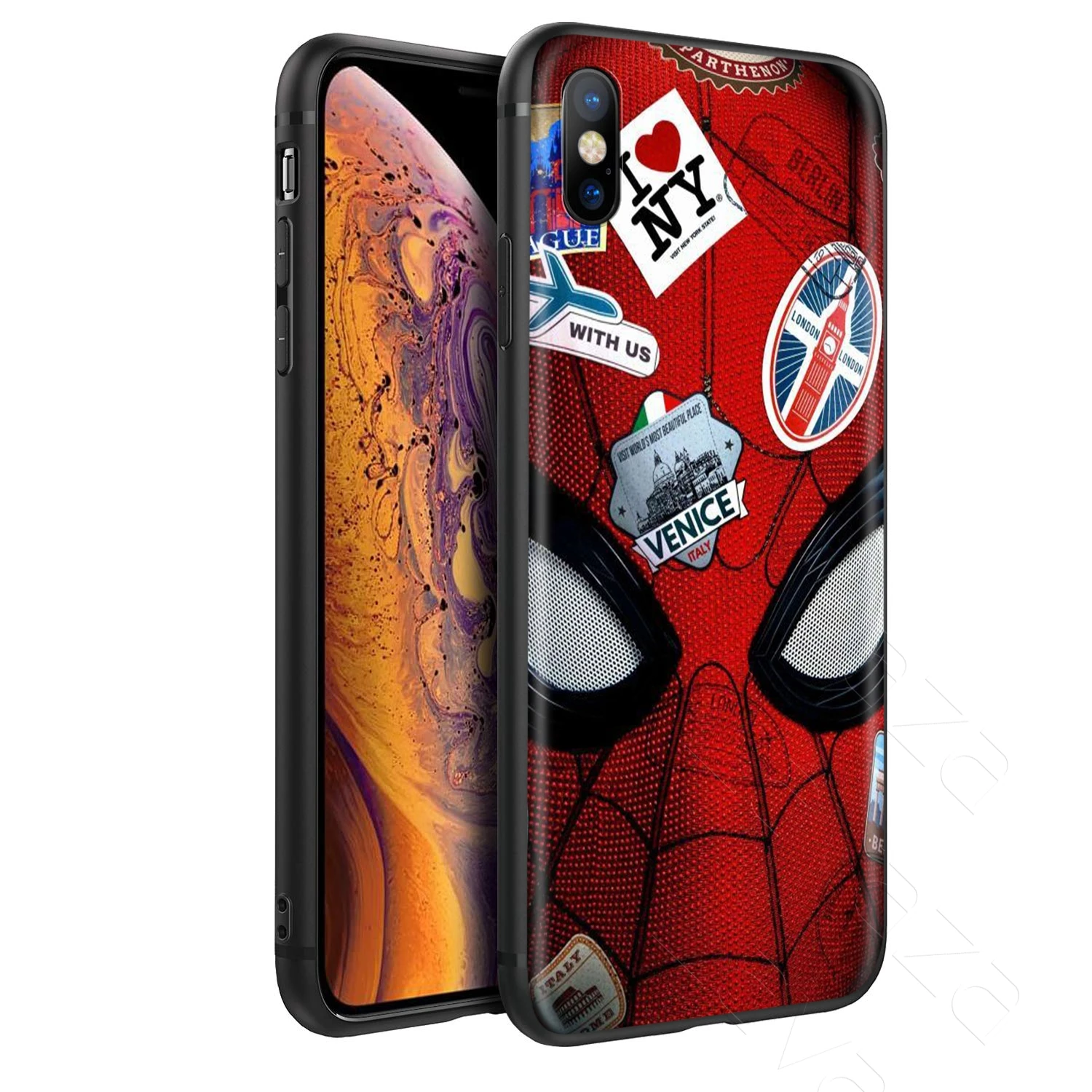 Чехол Lavaza Marvel Человек-паук Капитан Америка для iPhone 11 Pro XS Max XR X 8 7 6 6S Plus 5 5S se