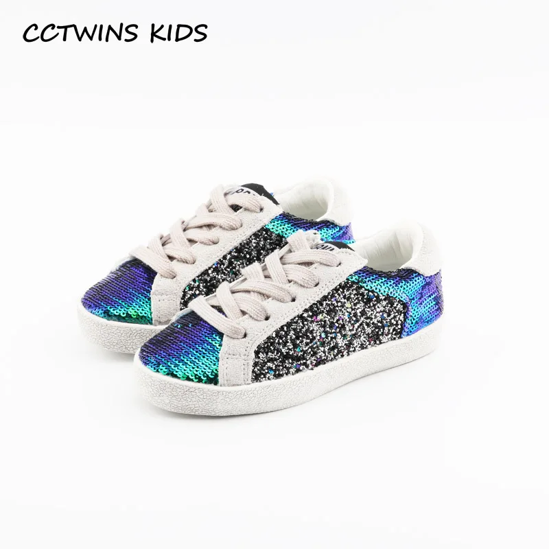 Blue CCTWINS KIDS/осень г.; модные детские кроссовки с блестками; повседневные кроссовки из натуральной кожи для маленьких мальчиков; кроссовки для девочек; FC2340 - Color: Blue