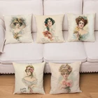 Винтажные европейские женские наволочки с принтом, супер мягкие плюшевые наволочки 45*45, наволочки для домашнего декора