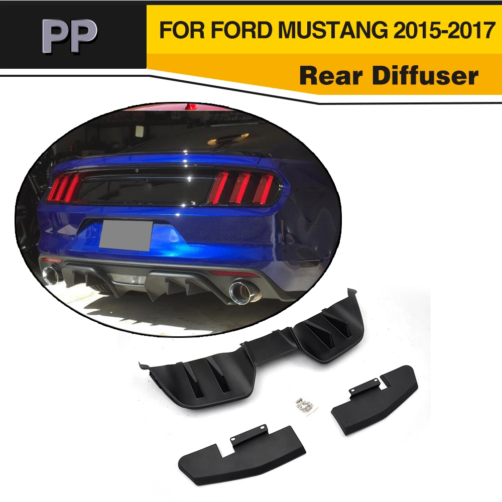 

PP Автомобильный задний бампер диффузор губ Для Ford Mustang Coupe 2015-2017