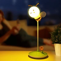 usb chargeable bee touch sensor cordless led desk table reading lamp cute nightlight touching dimmable baby sleeping creative