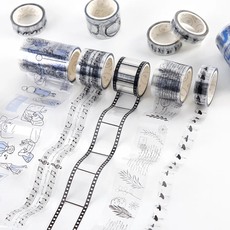 Простой стиль досуга прозрачная лента DIY декоративный дневник склеенный вручную