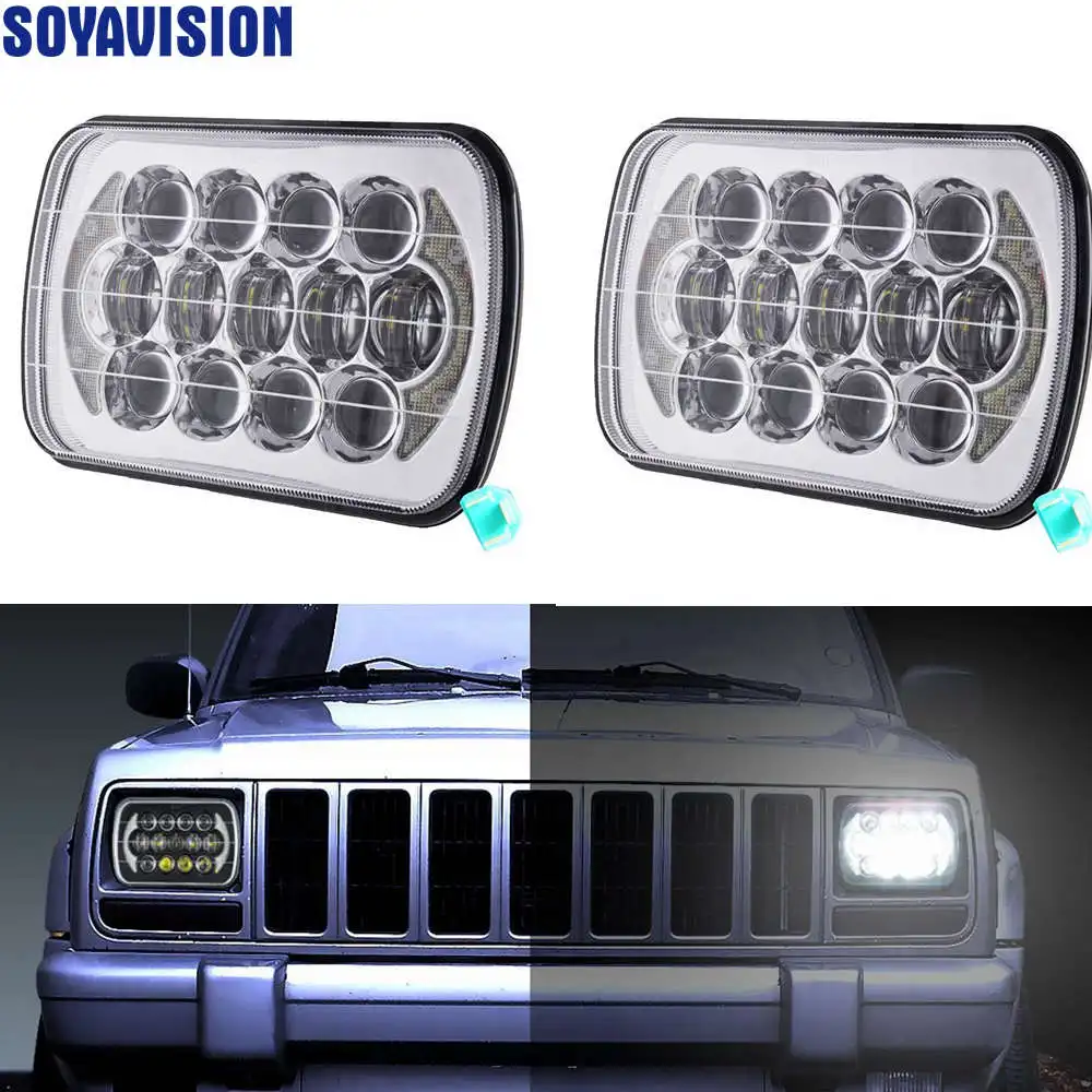 5x7 &quotсветодиодный фары W/ DRL заменить H6054 H5054 H6054LL 69822 6052 6053 105W Автомобильные для Jeep