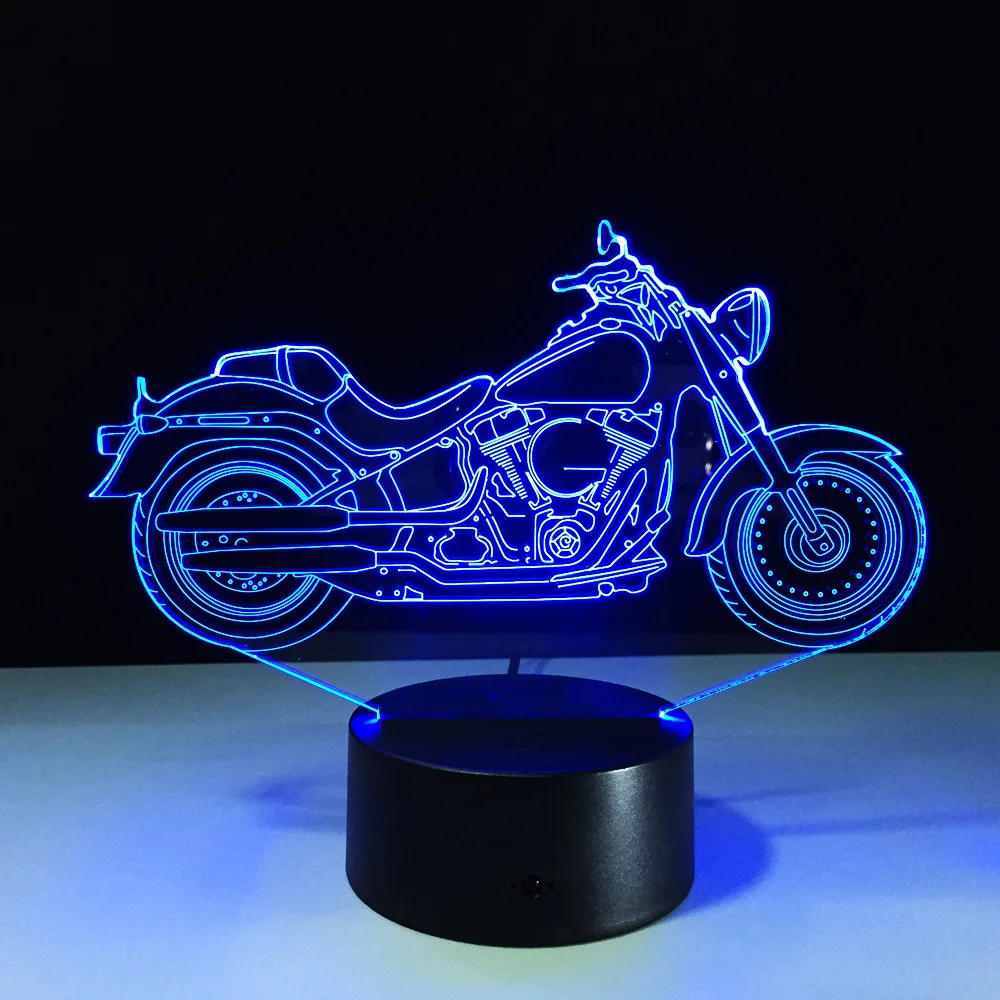 Двигатель Форма USB 3D светодиодный светильник ночник акриловая настольная лампа