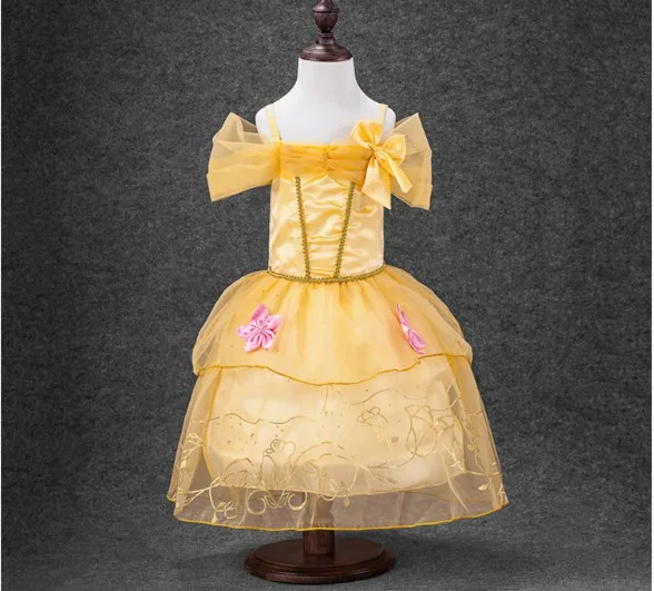 New baby girls dress Chiffon Princess Dress Belle Snow White Rapunzel Aurora Cinderella girl's halter dresses | Детская одежда и