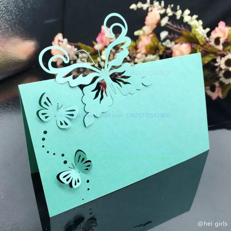ZLJQ 100pcs Wedding Table Name Card Butterfly Invitation B Festival Party Decoration Supplies Navidad Decoracion 8D | Дом и сад