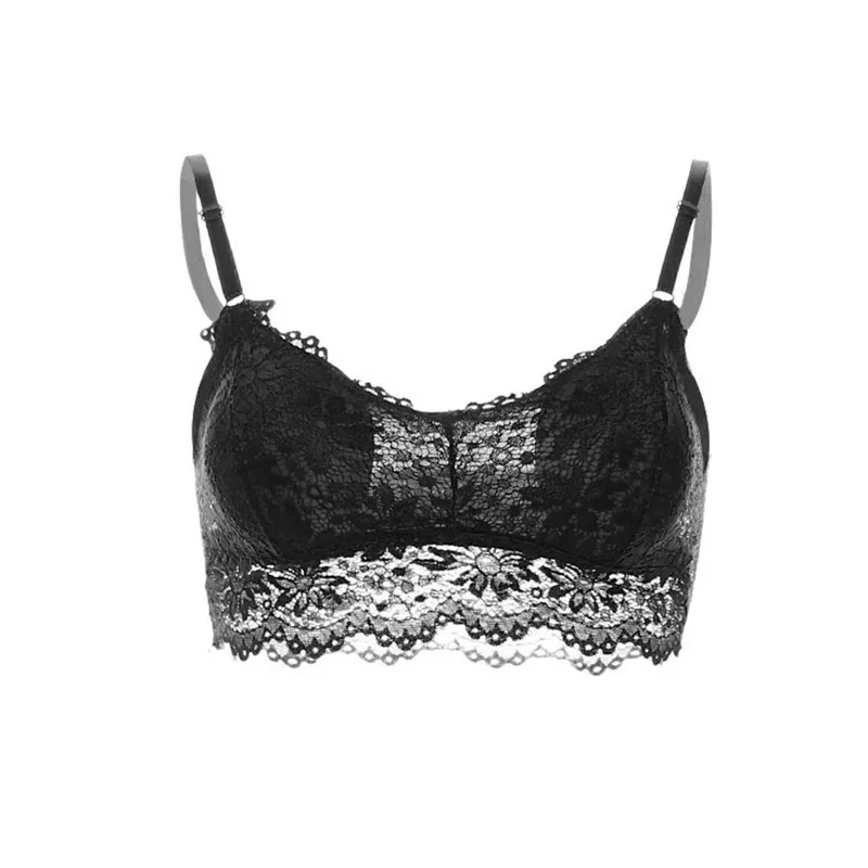 EW Hot Sexy Women Wire Free Lingerie Bra floral Lace Hollow Out Bralettes Push Up Crop Top Bras Bralette | Женская одежда