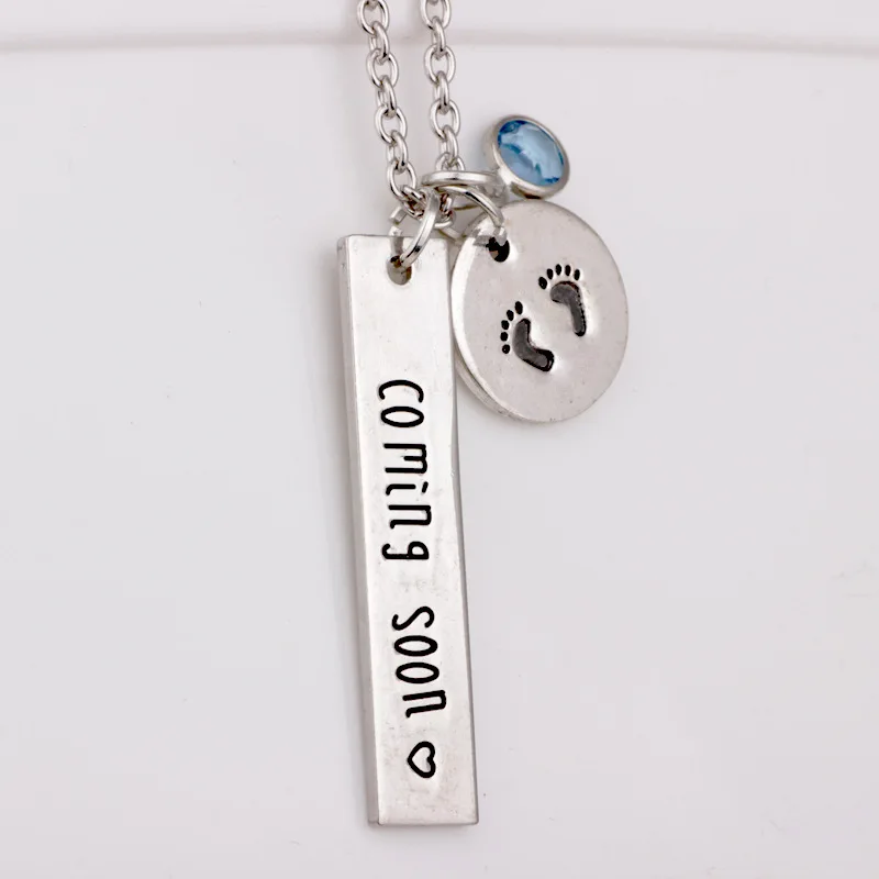 12 шт./лот ожидание ювелирные изделия для мамы скоро штампованный кулон ожерелье