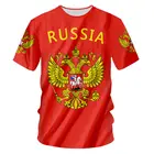 Футболка унисекс, с изображением России, летняя, повседневная, размера плюс, S-7XL