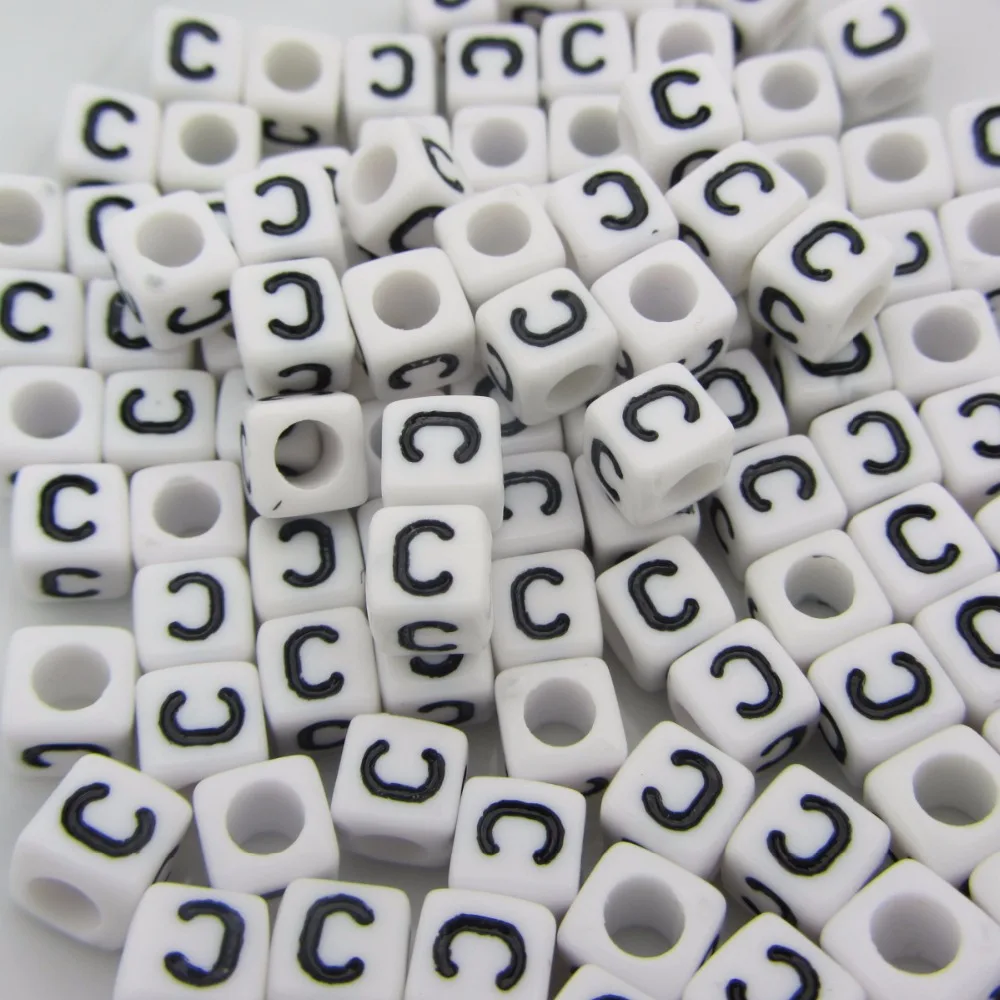 8*8 мм белый алфавитный кубик с буквами бисер одной буквой для украшения одежды |