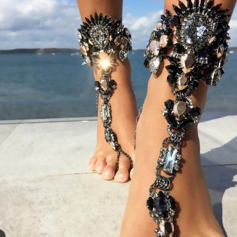 Браслет на щиколотку с кристаллами Boho австралийский пляжный браслет для отпуска