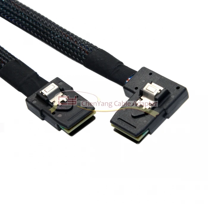 Ультра тонкий плоский левый Угловой 90 градусов мини SAS 36pin SFF-8087 до 8087 данных Raid