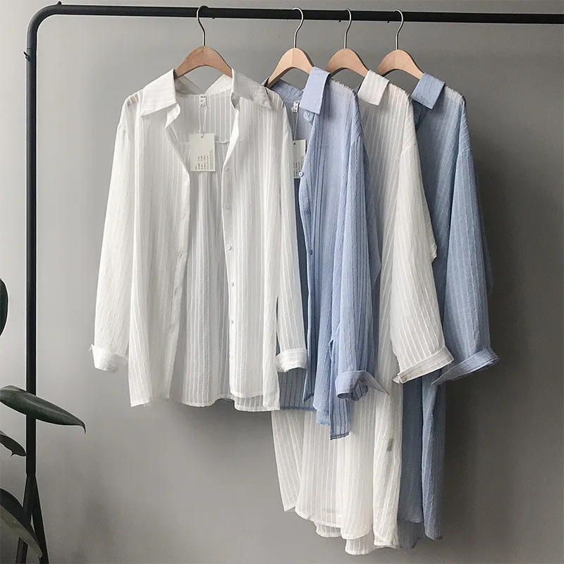 Летние повседневные длинные и обычные белые блузки женские 2019 осенние рубашки с
