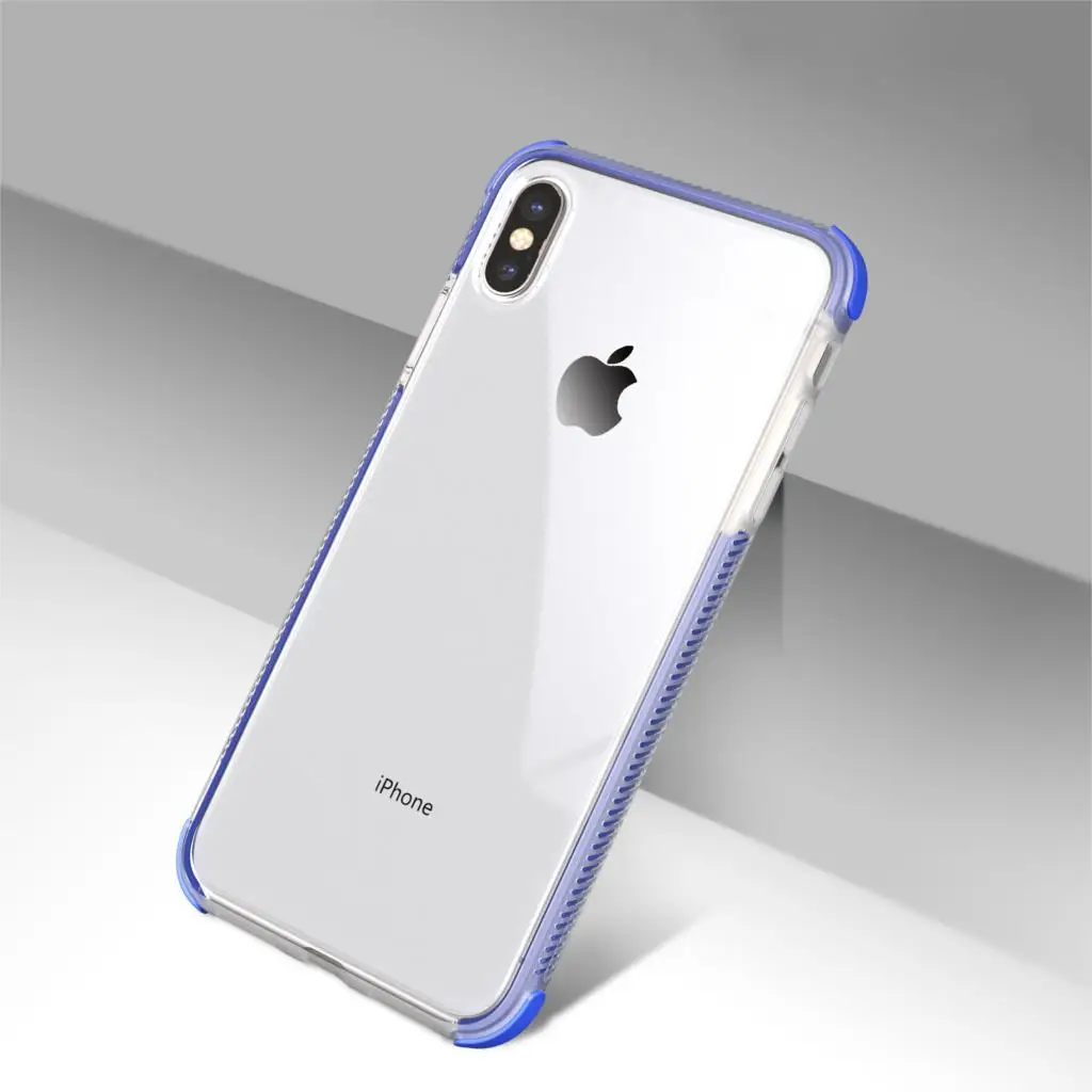 Двухслойный противоударный чехол для iPhone X 11 Pro XR XS MAX 10 7 8 6s 6 Plus Gasbag прозрачный