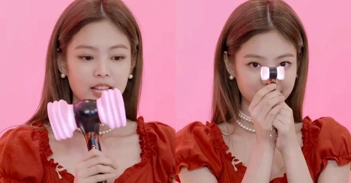 Kpop, черный, розовый, для путешествий по пересеченной местности, Официальный светильник, палка, светильник, Jannie Rose YG, K-POP, Led, блестящая, в форме любви, надувной молоток