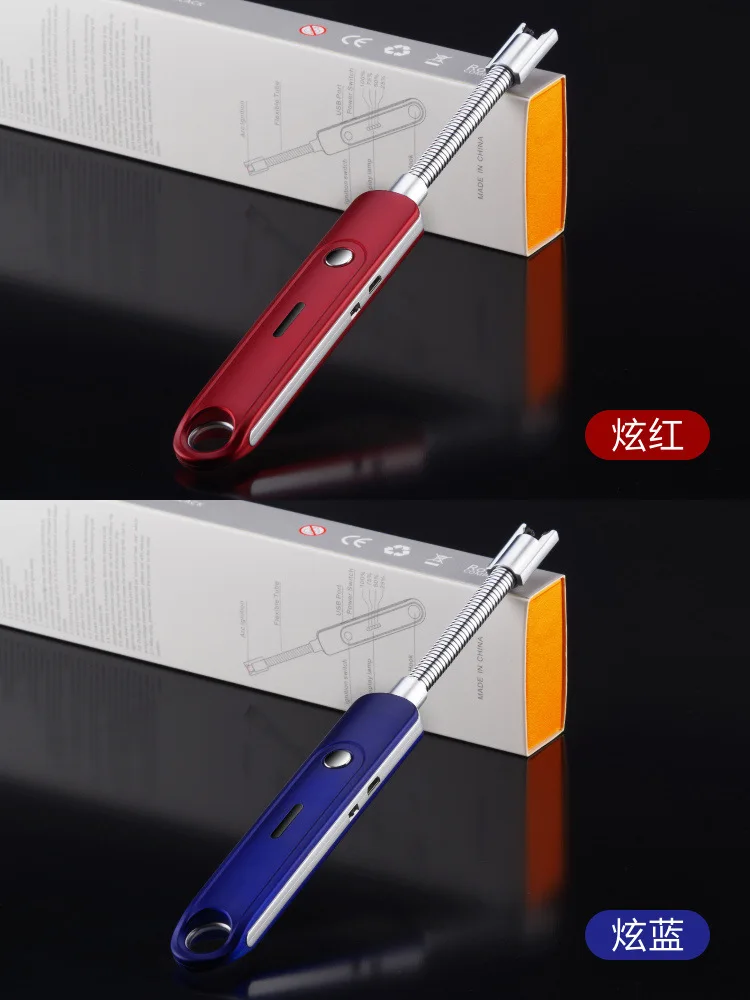USB дуговая плазменная зажигалка, гибкая USB электрическая кухонная зажигалка с поворотом на 360 градусов, металлическая ветрозащитная Зажигалка для прикуривателя для барбекю
