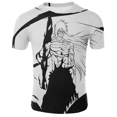 T02014 Новинка года, летняя футболка в стиле Харадзюку с японским аниме «Bleach», футболка с 3d принтом Ichigo для мальчиков, Повседневная футболка+ Размер, S-4XL - Цвет: T02014