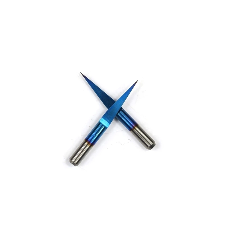 XCAN 10 шт. 45/60/90 градусов синий покрытием V Форма Концевая фреза с плоским дном Карбид PCB гравировальный станок с ЧПУ фреза для вырезания
