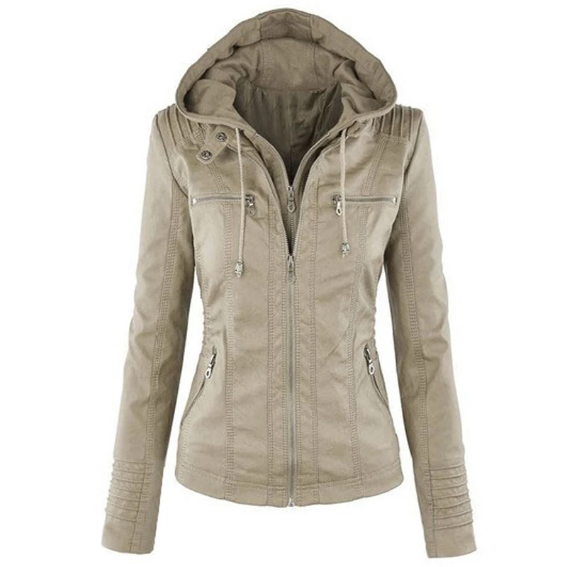 Популярные женские толстовки из искусственной кожи куртка осень-зима