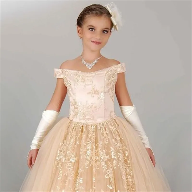 Новинка платья для девочек с цветами на свадьбу 2019 кружевное бальное платье