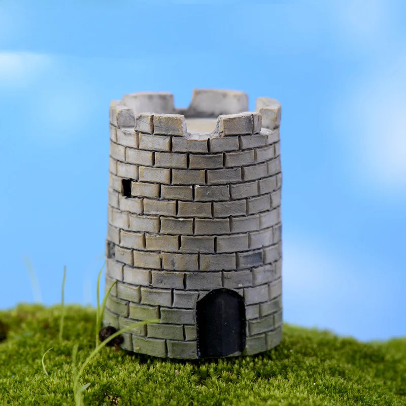 Статуэтка древнего замка из смолы миниатюрная фигурка пейзажа домашний декор