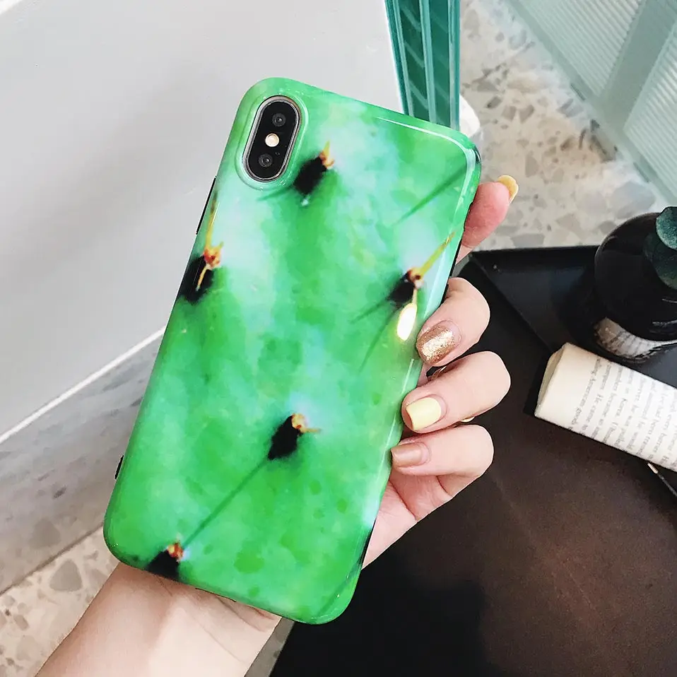 Новый кактус силиконовый чехол для телефона iphone 6 6S 7 8 плюс Funda TPU X S Drop-proof задняя