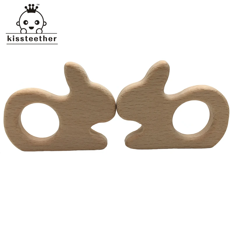 Прорезыватель из буковой древесины Aniamls Rabbit Timber Roe Bambi пищевое Дерево DIY ожерелье