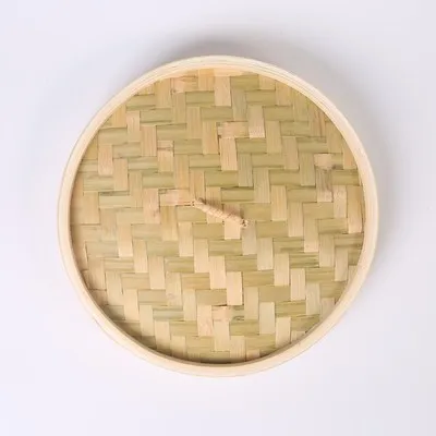 Бамбуковый Пароварка для рыбы, риса, овощная корзина для закусок, набор кухонных инструментов для приготовления пищи, пароварка для вареников, 13-30 см, пароварка - Цвет: 13CM Lid