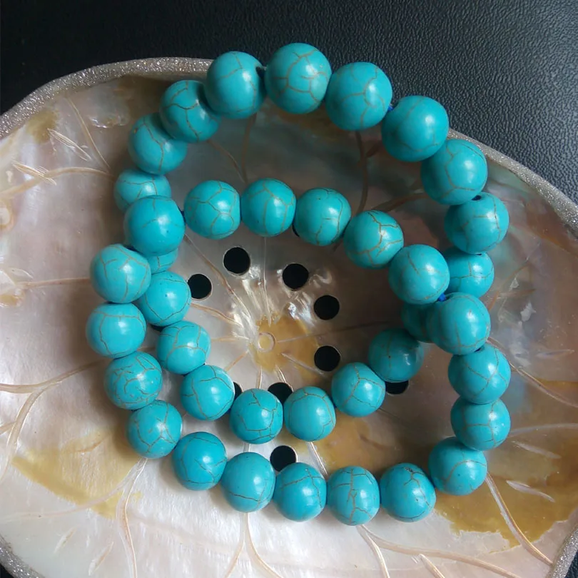 12 шт./лот Новое поступление голубой натуральная бирюза камень 6/8/10/12 мм нитка