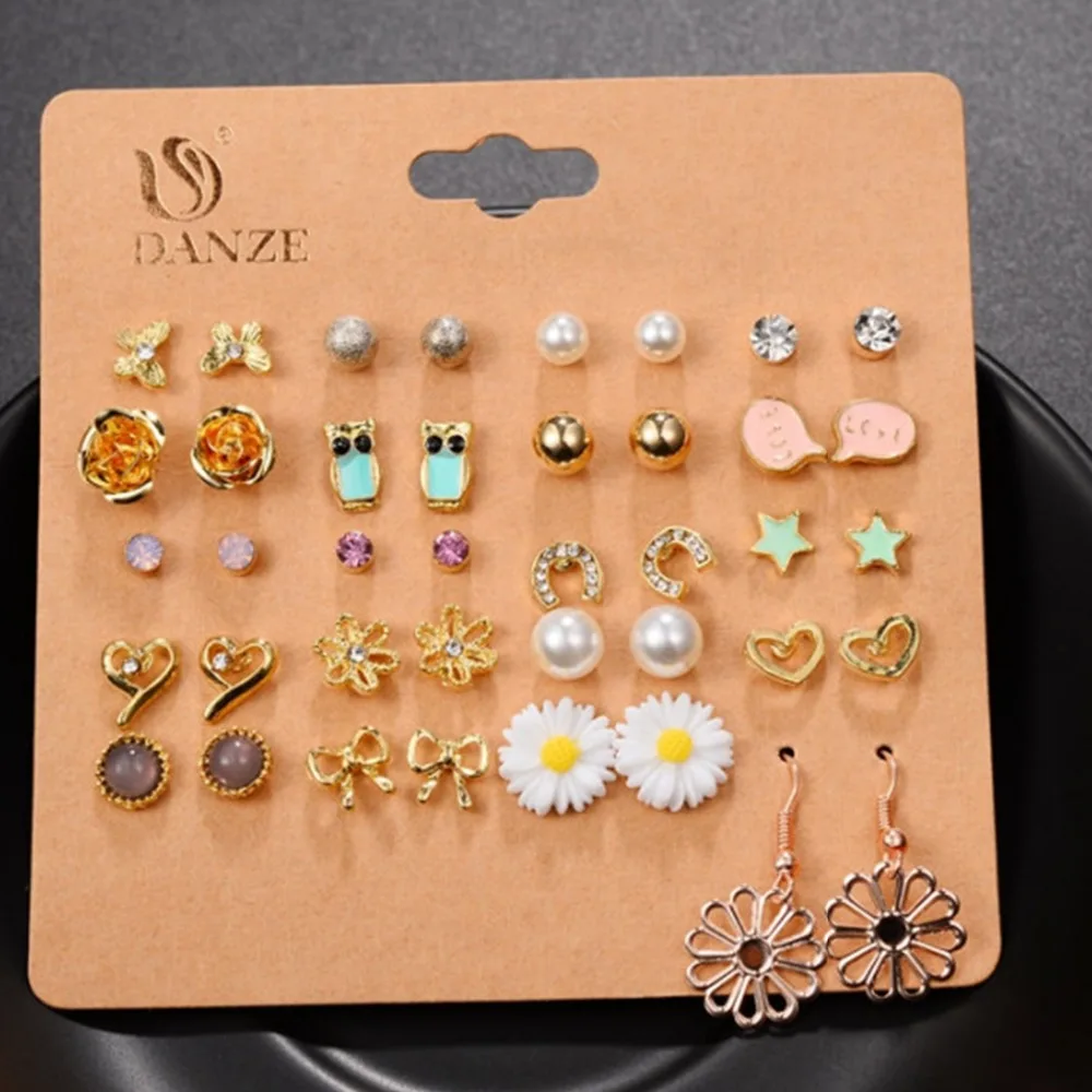 Корейская Стиль стержня ювелирных изделий/Post Earrings Set 20 чел плиты Pearl Bow Stud/Post