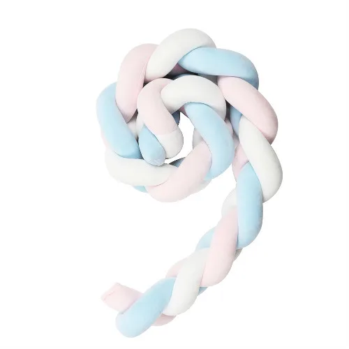 3M-Gray Pink Green 1 шт., 1 м/2 м/3 м, ручная работа, скандинавский узел для новорожденных, кровать, бампер, длинная узелковая тесьма, подушка для детской кроватки, бампер, узел, детская кроватка, декор для комнаты - Цвет: 3M-Gray Pink Green