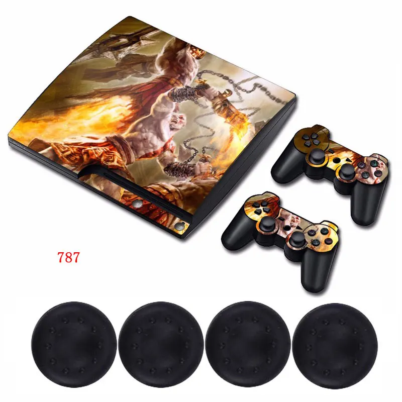 God of War Custom Sticker Viny Host Protective Film Skin Case &amp2x Controller Decals For Sony Playstation3 PS3 Slim Console |