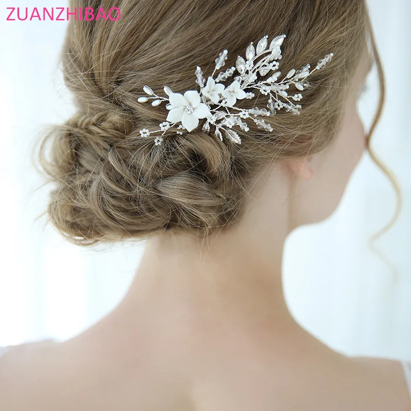 Свадебные аксессуары для волос Стразы ручной работы жемчуг тиары цветок заколки