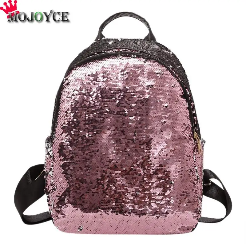 Розовый Блёстки рюкзак для женщин Повседневное путешествия Bling Bagpack школьная сумка для подростков обувь девочек женский Mochila Feminina Sac Dos - Цвет: Розовый