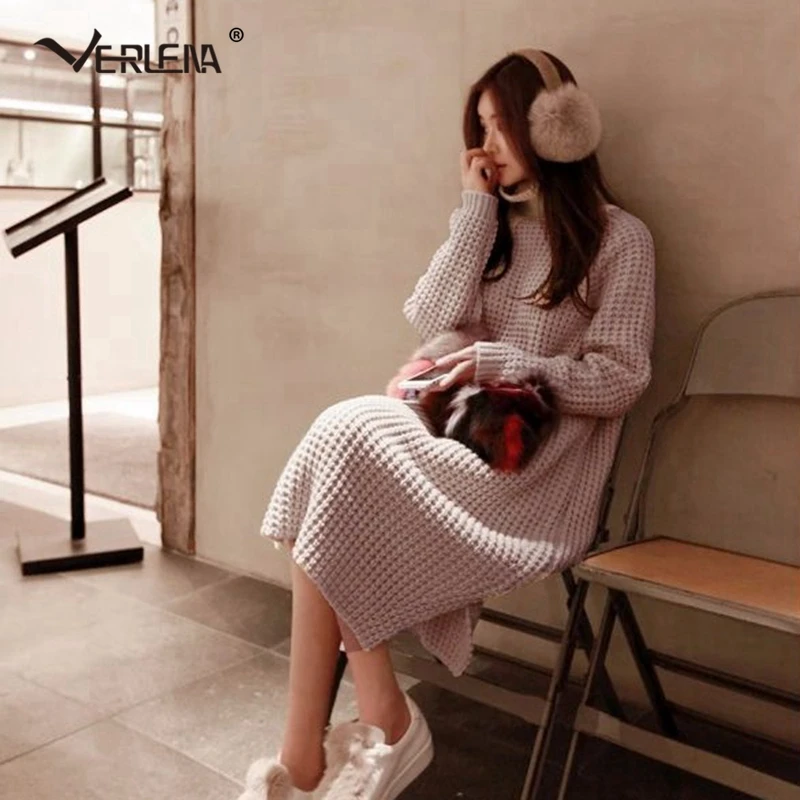 Verlena осень 2019 уличная одежда с длинным рукавом корейское свободное зимнее платье