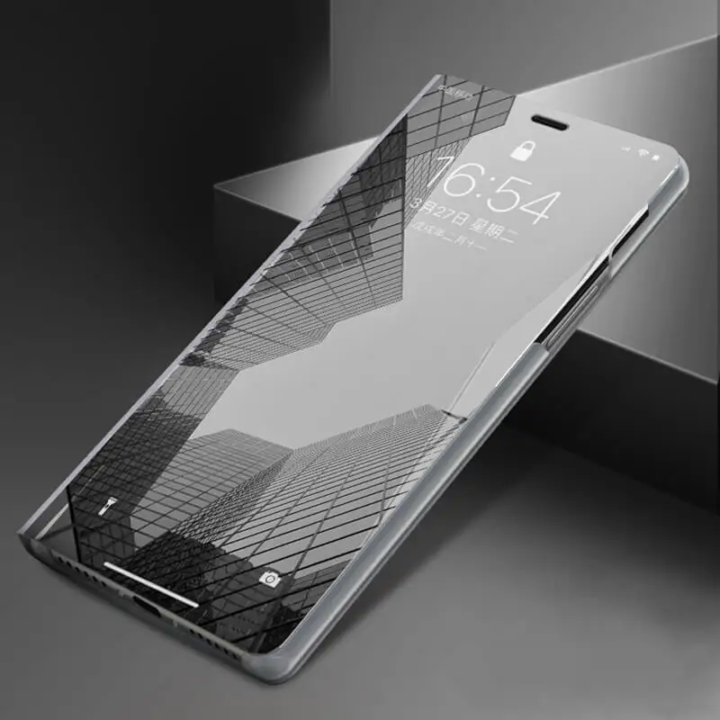 Silver Умный зеркальный Флип кожаный чехол для Honor 10 Lite 8X8 S 8A 8C 360 3D Передняя Задняя крышка для телефона на huawei Honer 10 светильник X8 Funda - Цвет: Silver
