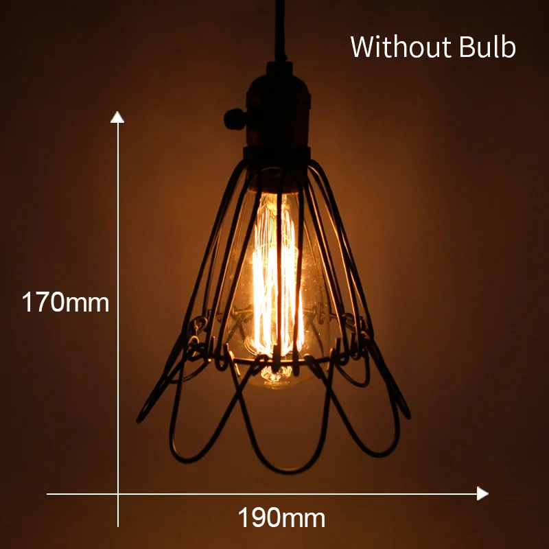 T.Y.S Retro Loft Vintage Pendant Lights Black Cage Hanging Lamp Restaurant Kitchen Dining Decor Modern suspended ceiling lamps | Лампы и