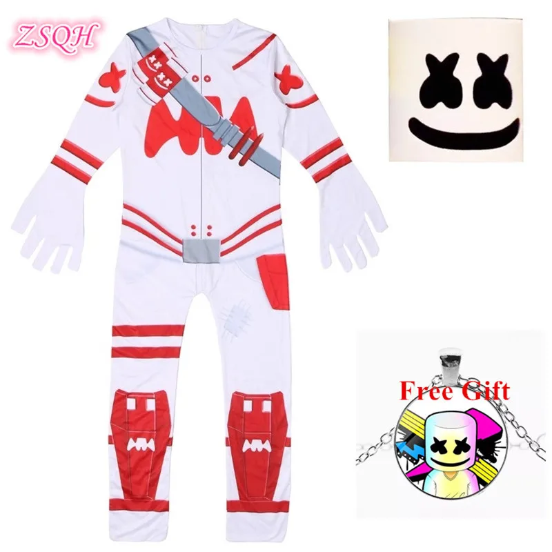ZSQH DJ Marshmallo комбинезон для косплея Marshmello новый детский милый Карнавальный костюм