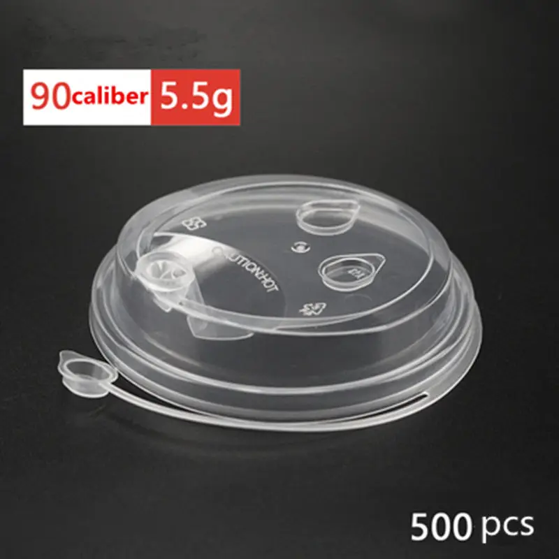 Transparent cover 500 шт Одноразовый бумажный стаканчик для кофе с изоляцией для горячих напитков пустой бумажный стаканчик 500 мл логотип на заказ - Цвет: Transparent cover