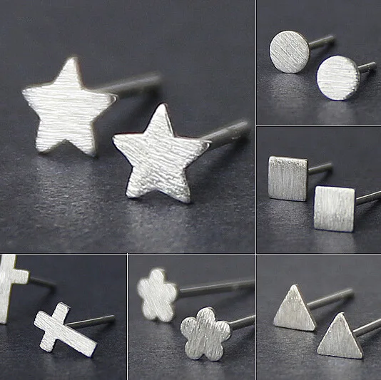 Женские серьги гвоздики из серебра 925 пробы|geometric stud earrings|fashion earringsstud earrings |