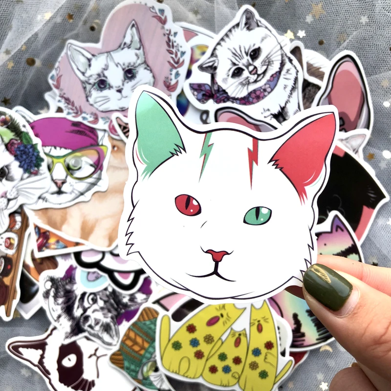 

50Pcs/lot Cartoon Fat Cat Stickers For Snowboard Laptop Luggage Car Fridge Car- Styling Vinyl Decal Home Decor Graffiti Stickers