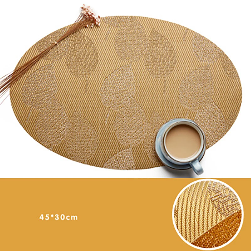 Fashion PVC Oval Placemat European Simple Elegant Style Water-proof Slip-Resistant heat-insulated Table Mat Kitchen Accessories | Дом и сад