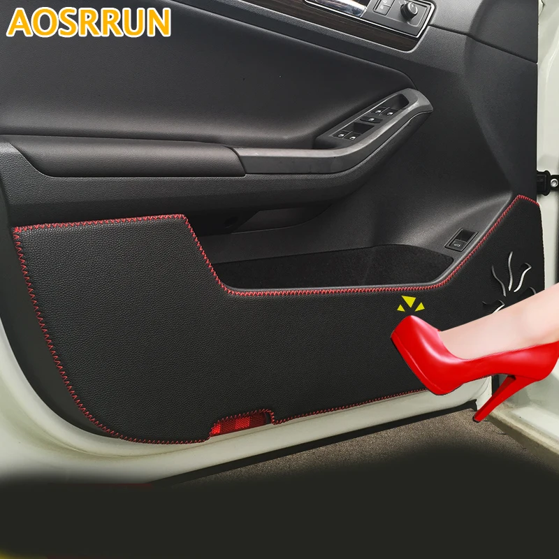 PU кожаный автомобильный брелок с защитные наклейки на двери авто Стайлинг для Ford