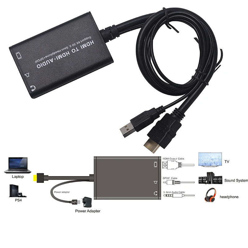 Кабель-переходник аудио 4K 3D с USB-кабелем SPDIF для Xbox 360 PS3 PS4 ПК ноутбука ТВ-приставки