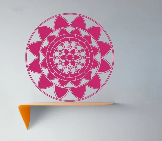 Pinturas Murais большая Мандала виниловая наклейка на стену Наклейка для йоги Menhdi Lotus