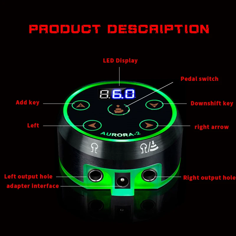 Блок питания для тату-машинки EZ New AURORA II LCD черный/серебристый | Красота и здоровье