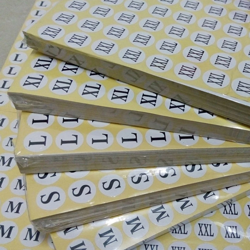 

1000PCS/LOT Size Tags For Packaging Bag Size X/S S/M M/L S M L XL Clothing Size Stickers Garment SIZE LABELS BOX Tags Z147