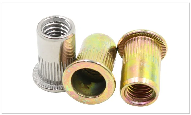 5-20 шт./лот заклепки гайка M3 M4 M5 M6 M8 M10 из нержавеющей стали или стали с плоской головкой глухая гайка с кольцевой вставкой заклепки гайка