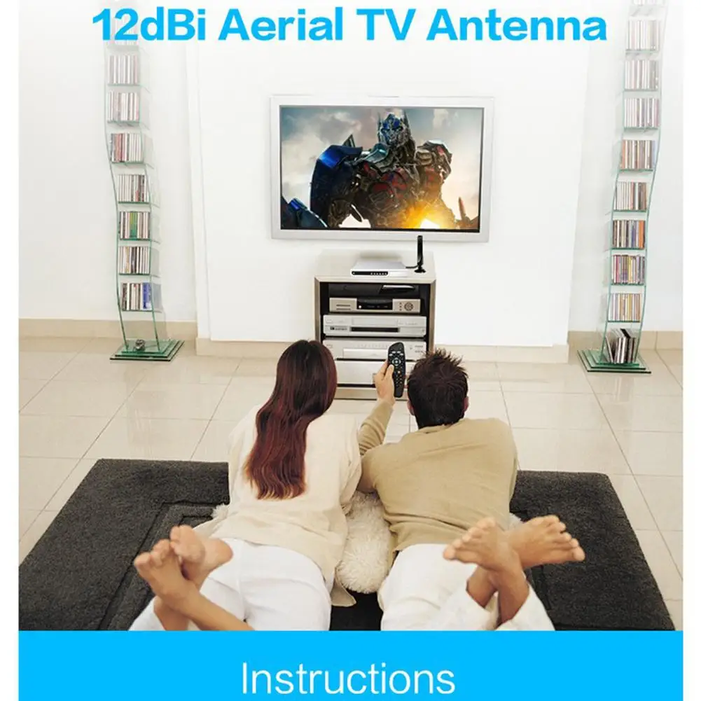 1set HDTV Antenna Indoor 12dBi Aerial TV Receiver For DVB-T Digital Freeview Booster ATSC ISDB BOX | Электроника
